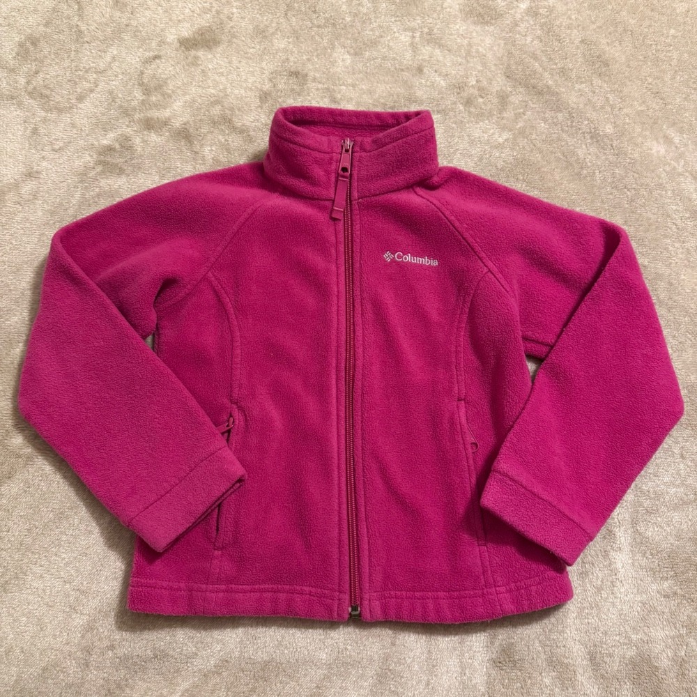 Columbia Benton Springs Full Zip Fleece Jacket Magenta Pink Girls XS XG6002